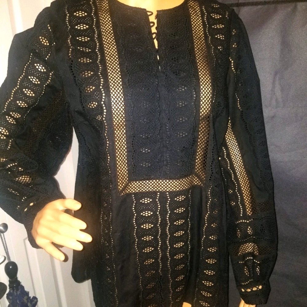 Oscar de la renta lace long sleeve top